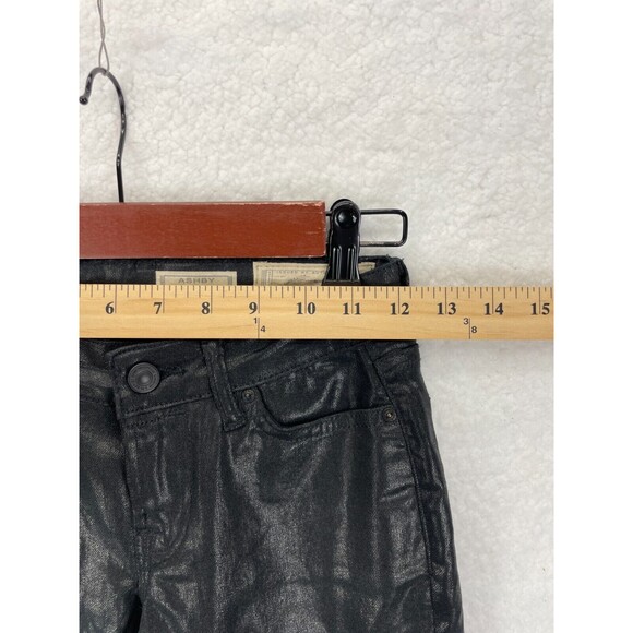AllSaints Petrel Ashby Skinny‎ Jeans Women’s 25 Black Coated Denim Punk Style - Picture 3 of 10